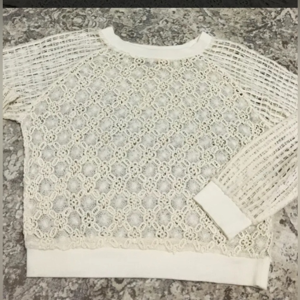 Zara trf pointelle knit top